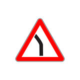 Red Dangerous turn sign