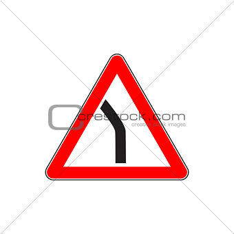 Red Dangerous turn sign