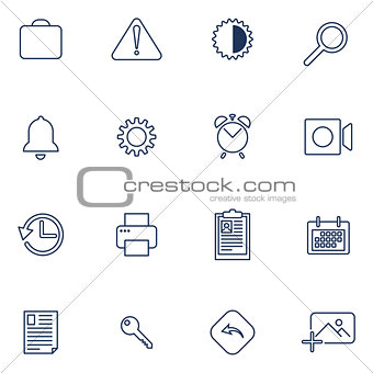 Set with 16 icons for mobile app, sites, mobile, software