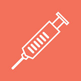 Syringe simple icon - injection and vaccination symbol