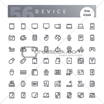 Device Line Icons Set