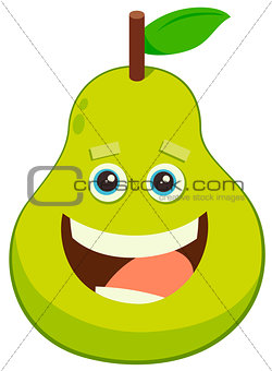 cartoon pear fruit character