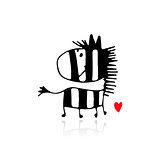 Zebra sketch for your design