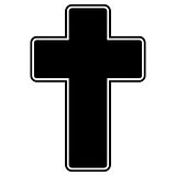Church cross the black color icon .