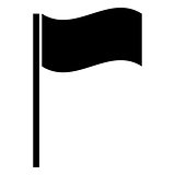 Flag the black color icon .
