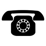 Retro telephone the black color icon .