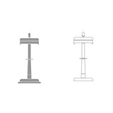 Rostrum with one microphone  grey set  icon .