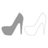 Woman shoes  grey set  icon .