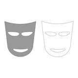 Theater mask  grey set  icon .
