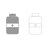 Medicine bottle  grey set  icon .