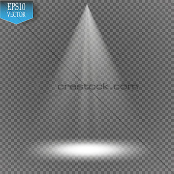 Vector spotlight on transparent background. Light effect