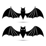 Vector silhouettes of bats