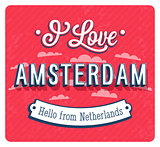 Vintage greeting card from Amsterdam - Netherlands.