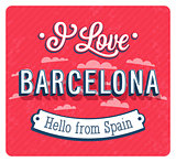 Vintage greeting card from Barcelona - Spain.