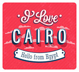 Vintage greeting card from Cairo - Egypt.