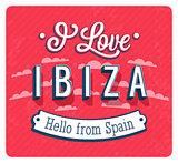 Vintage greeting card from Ibiza - Spain.