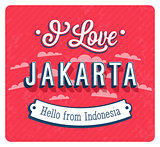 Vintage greeting card from Jakarta - Indonesia.