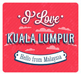Vintage greeting card from Kuala Lumpur - Malaysia.