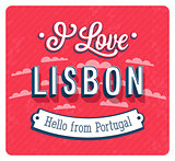 Vintage greeting card from Lisbon - Portugal.