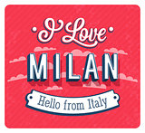 Vintage greeting card from Milan - Italy.