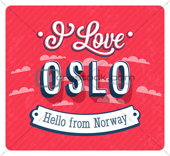 Vintage greeting card from Oslo - Norway.