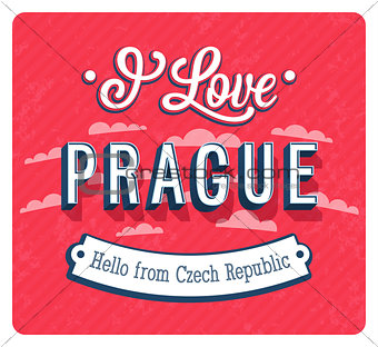 Vintage greeting card from Prague - Czech Republic.