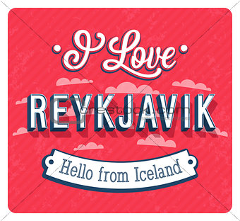 Vintage greeting card from Reykjavik - Iceland.