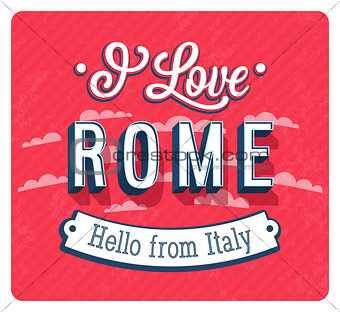 Vintage greeting card from Rome - Italy.