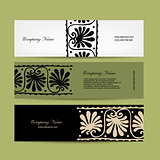 Banners design, ethnic floral ornament