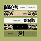 Banners design, ethnic floral ornament