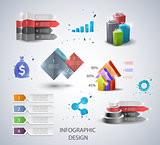 Set of vector design elements for infographic or presentation