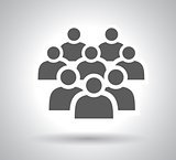 Illustration of crowd people - icon silhouettes vector.