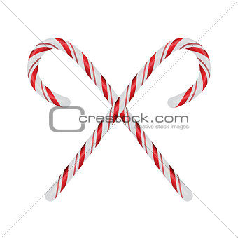 Christmas Candycanes Crossed and Isolated on White Illustration