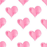 Pattern with pink hearts