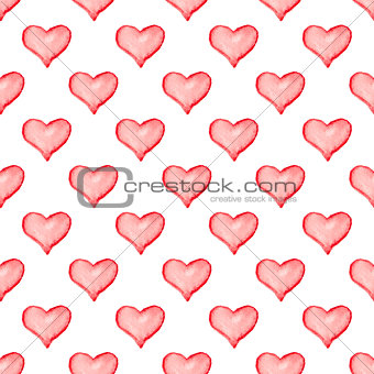 Pattern with red hearts