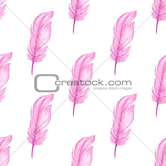 Pattern with pink feathers