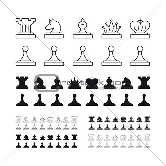 Chess set vector illustration on white background