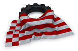 gear wheel and flag of bremen - 3d rendering