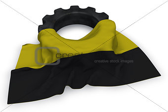 gear wheel and flag of saxony-anhalt - 3d rendering