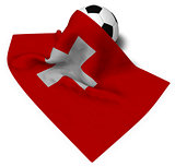 soccerball and flag of switzerland - 3d rendering