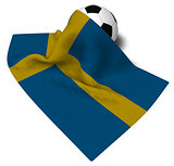 soccer ball and flag of sweden - 3d rendering