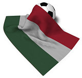 soccer ball and flag of hungary - 3d rendering