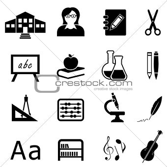 Education and back to school icon set