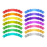 isolated vector colored satin ribbons set