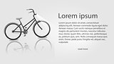 Vector illustration Bike. Banner on the theme mountain biking, store, routes for cycling. Area for text on a grey background. Trendy style for graphic design, Web site, user interface, mobile app.