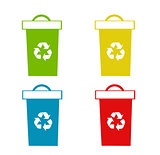 Set of recycling bins 