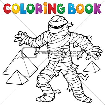 Coloring book ancient mummy