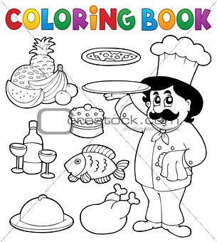 Coloring book chef theme 3