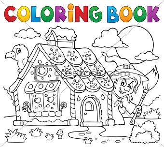 Coloring book gingerbread house theme 2
