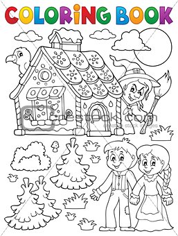 Coloring book Hansel and Gretel 1